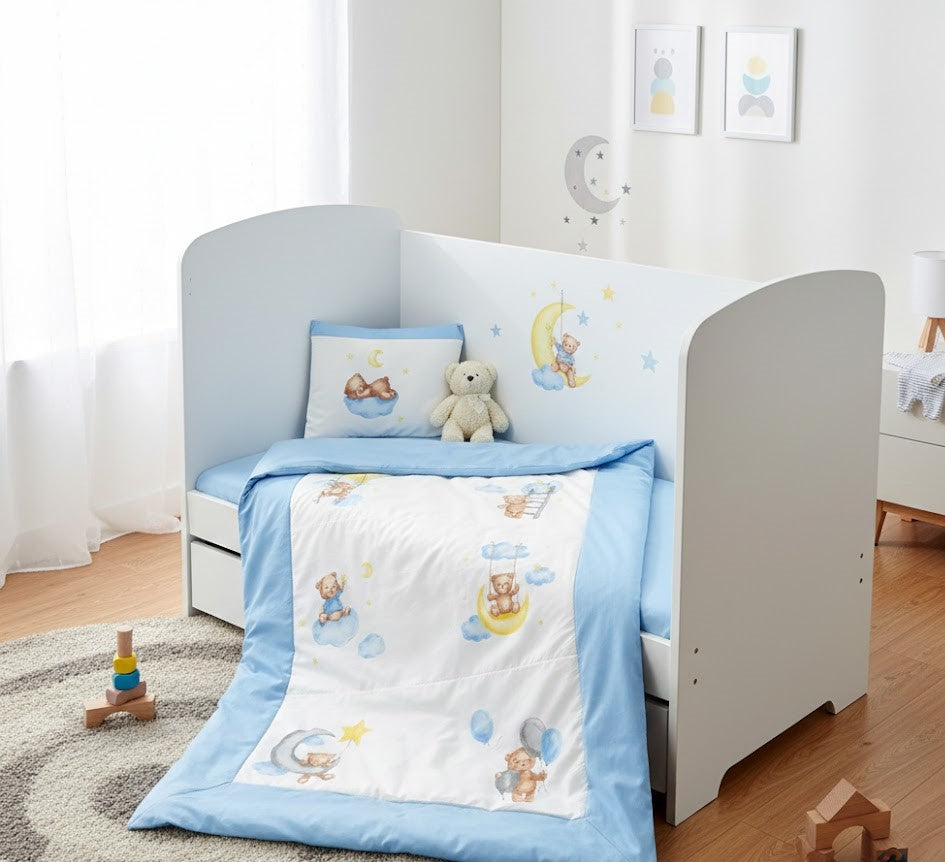 Rainy Βρεφικό σετ ύπνου 3 τεμαχίων Baby Bear One size μπλε