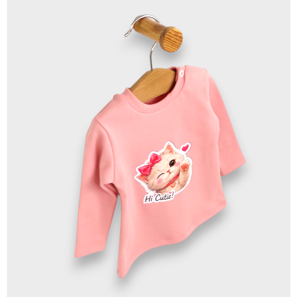 Rainy Бебешка блуза с дълъг ръкав Hi Cutie 62-92 см. пудра