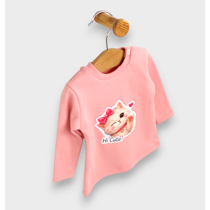 Rainy Бебешка блуза с дълъг ръкав Hi Cutie 62-92 см. пудра