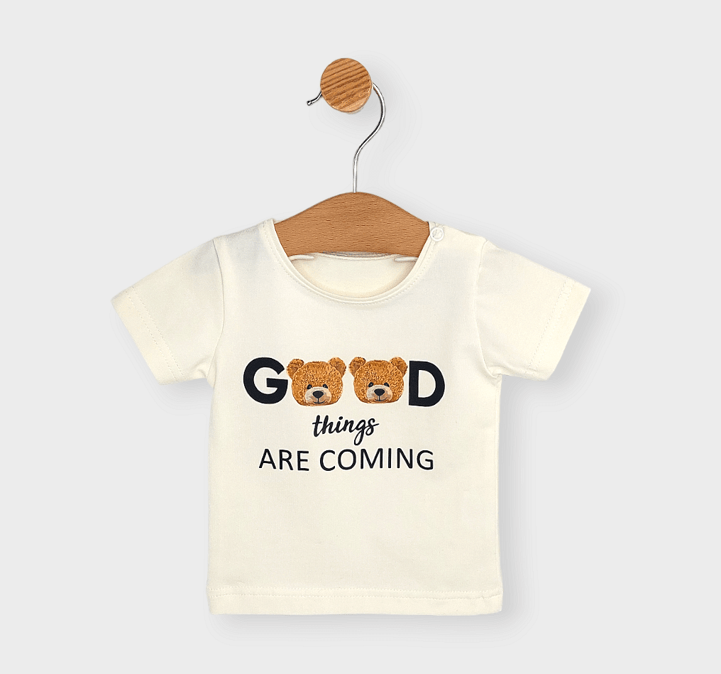 Rainy Бебешка блуза с къс ръкав Good Bear 62-86 см. екрю