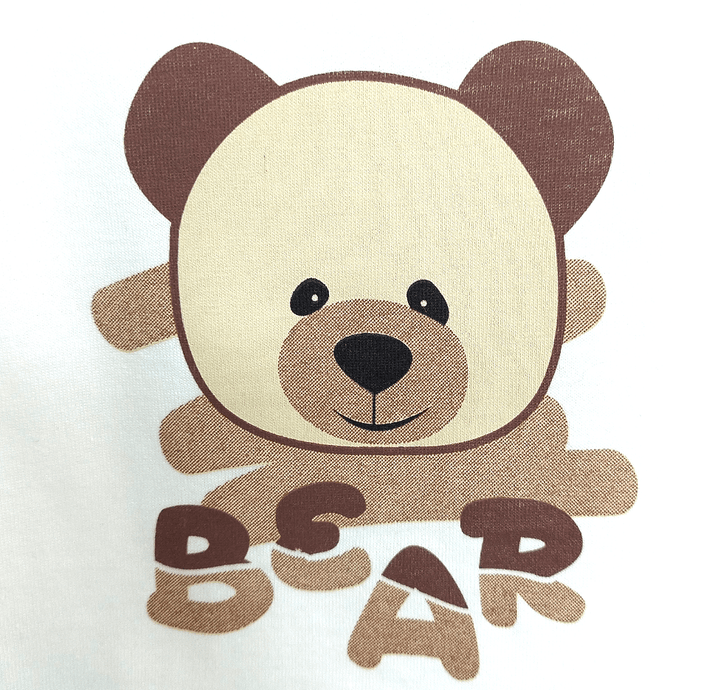 Rainy Βρεφική μπλούζα με κοντό μανίκι Bear 62-86 εκ. εκρού