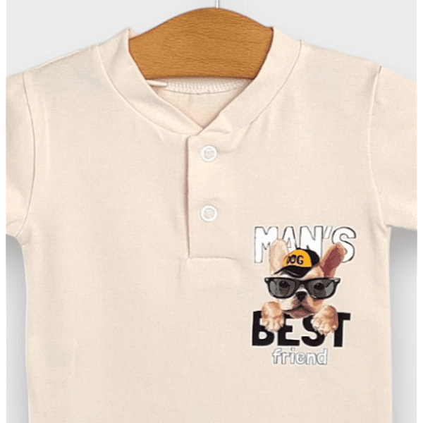 Rainy Βρεφική μπλούζα με κοντό μανίκι Best friend 62-92 см. εκρού