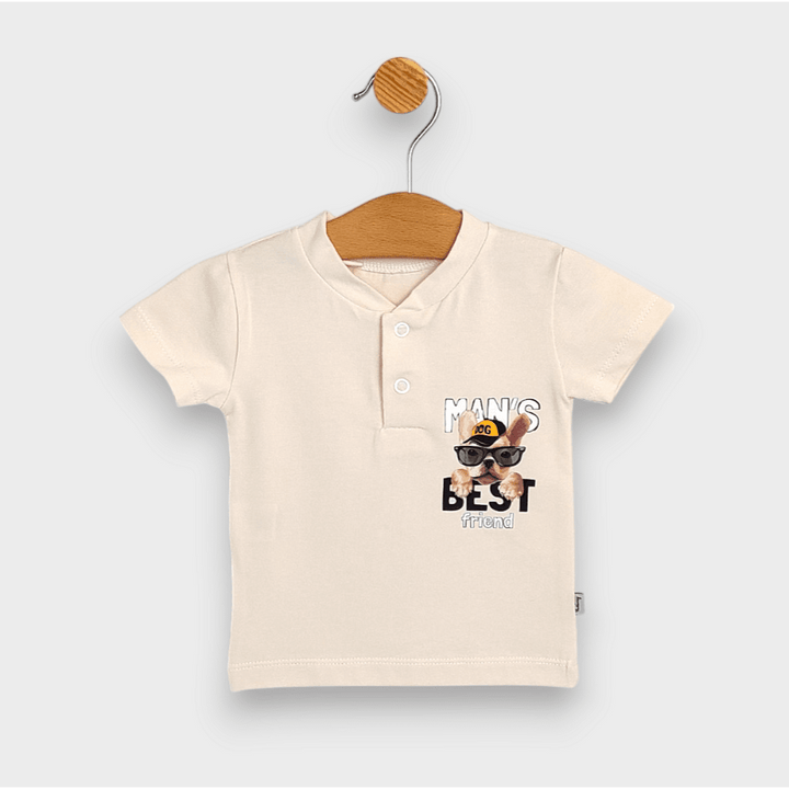Rainy Βρεφική μπλούζα με κοντό μανίκι Best friend 62-92 см. εκρού