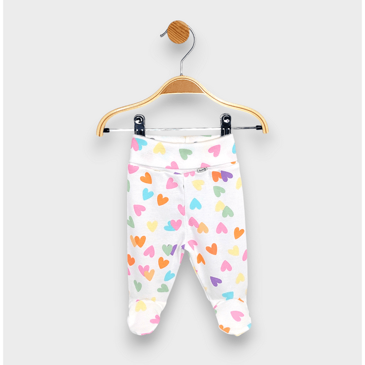 Rainy Βρεφικό παντελονάκι με αναδιπλούμενη ζώνη 48 - 62εκ. Χρωματιστές καρδιές