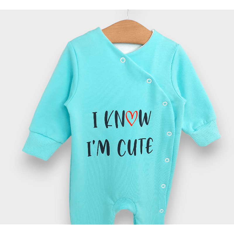 Rainy Βρεφική ολόσωμη φόρμα I'm cute 48 - 74 εκ. γαλάζιο