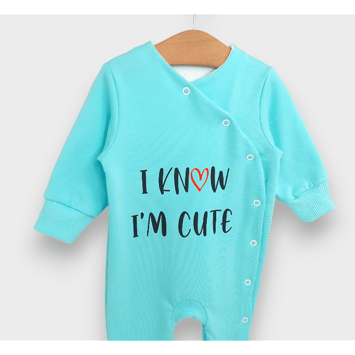 Rainy Βρεφική ολόσωμη φόρμα I'm cute 48 - 74 εκ. γαλάζιο