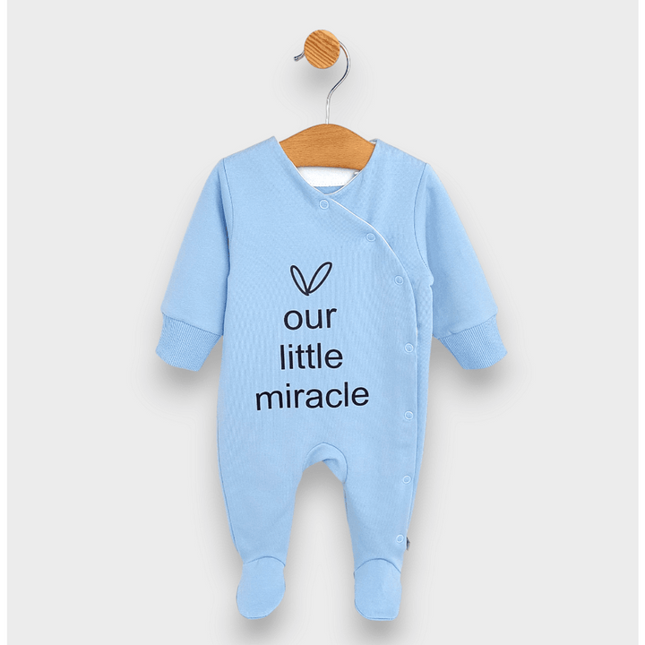 Rainy Βρεφικό ολόσωμο φορμάκι Our little miracle 56 - 80 εκ. μπλε