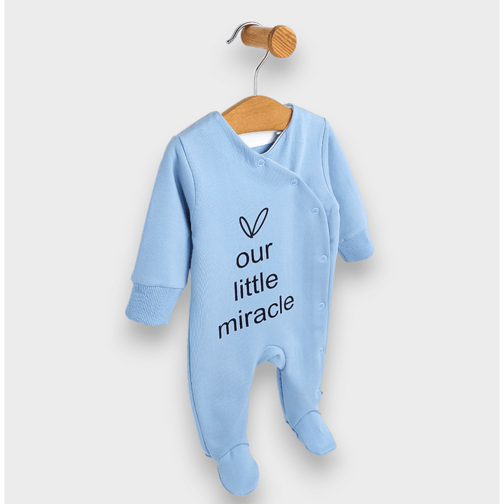 Rainy Βρεφικό ολόσωμο φορμάκι Our little miracle 56 - 80 εκ. μπλε