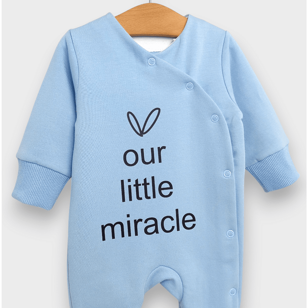 Rainy Βρεφικό ολόσωμο φορμάκι Our little miracle 56 - 80 εκ. μπλε
