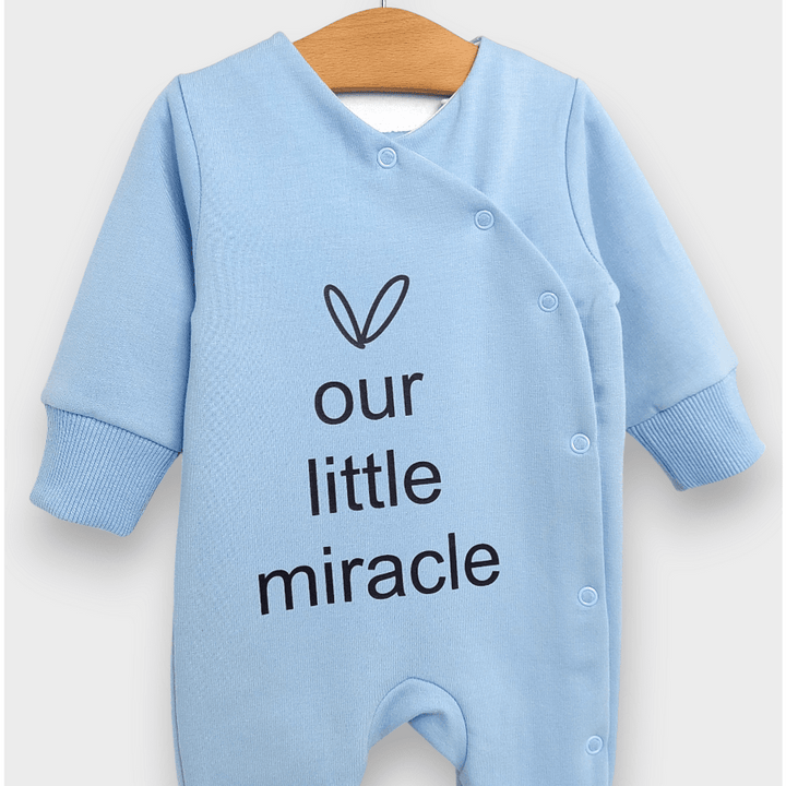 Rainy Βρεφικό ολόσωμο φορμάκι Our little miracle 56 - 80 εκ. μπλε