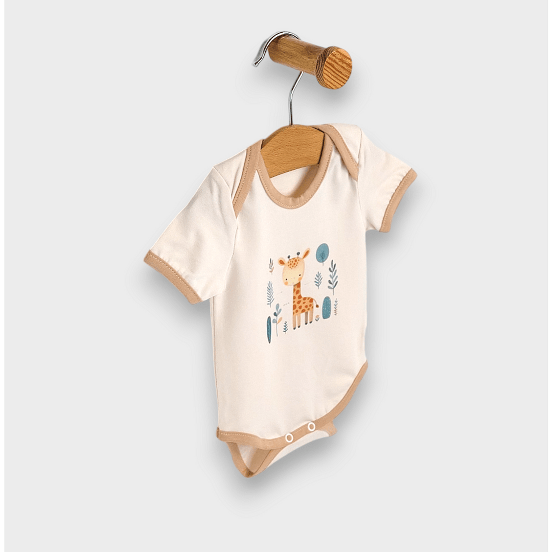Rainy Βρεφικό σετ 3 τεμαχίων Baby giraffe 56-74εκ. μόκα