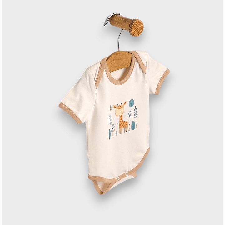 Rainy Βρεφικό σετ 3 τεμαχίων Baby giraffe 56-74εκ. μόκα