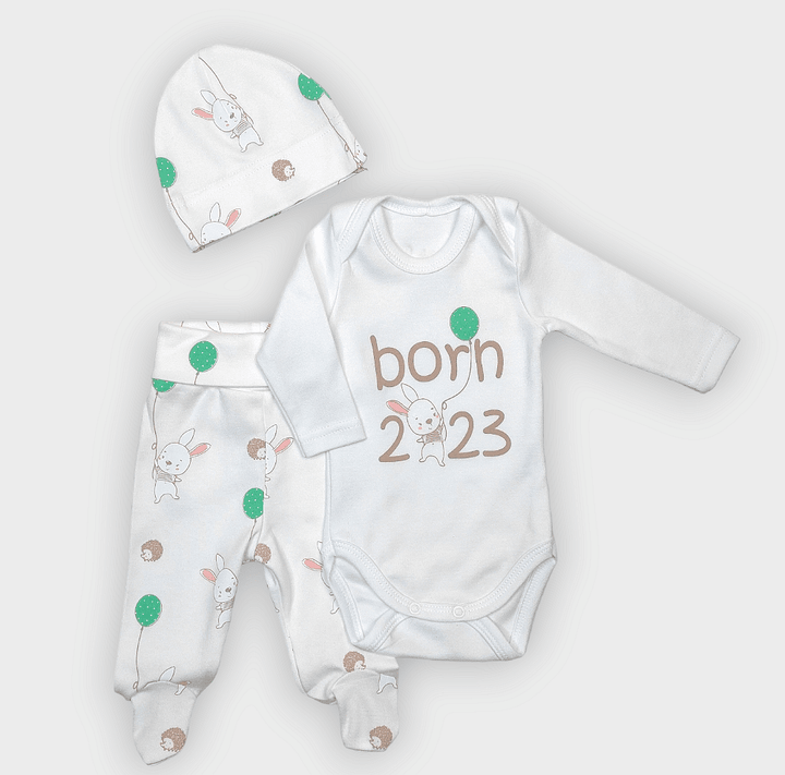 Rainy βρεφικό σετ 3 τεμαχίων Born 2023 48-62 εκ.