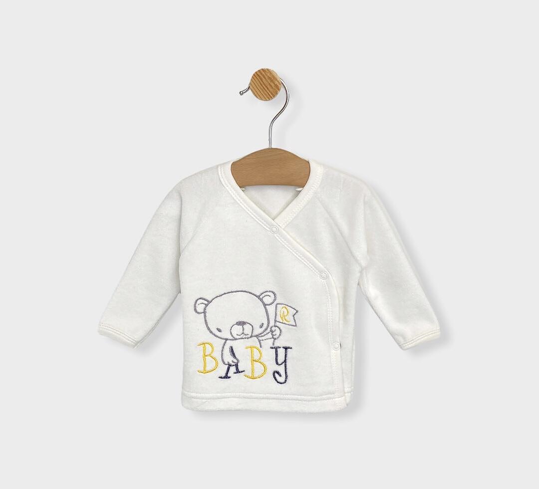 Rainy Βρεφικό βελούδινο σετ 2 τεμαχίων Baby Bear καφέ