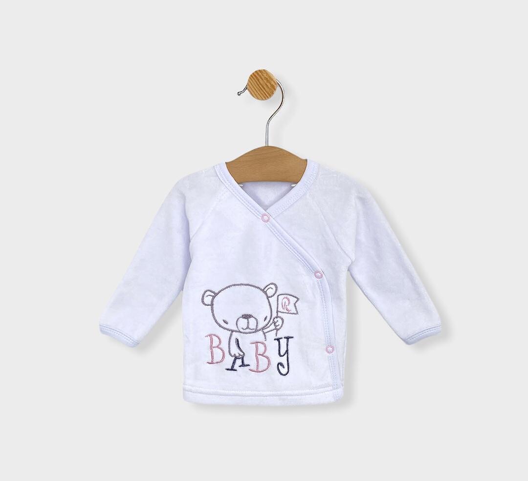 Rainy Βρεφικό βελούδινο σετ 2 τεμαχίων Baby Bear ροζ
