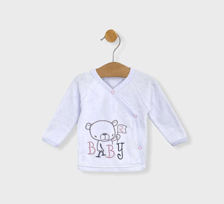 Rainy Βρεφικό βελούδινο σετ 2 τεμαχίων Baby Bear ροζ