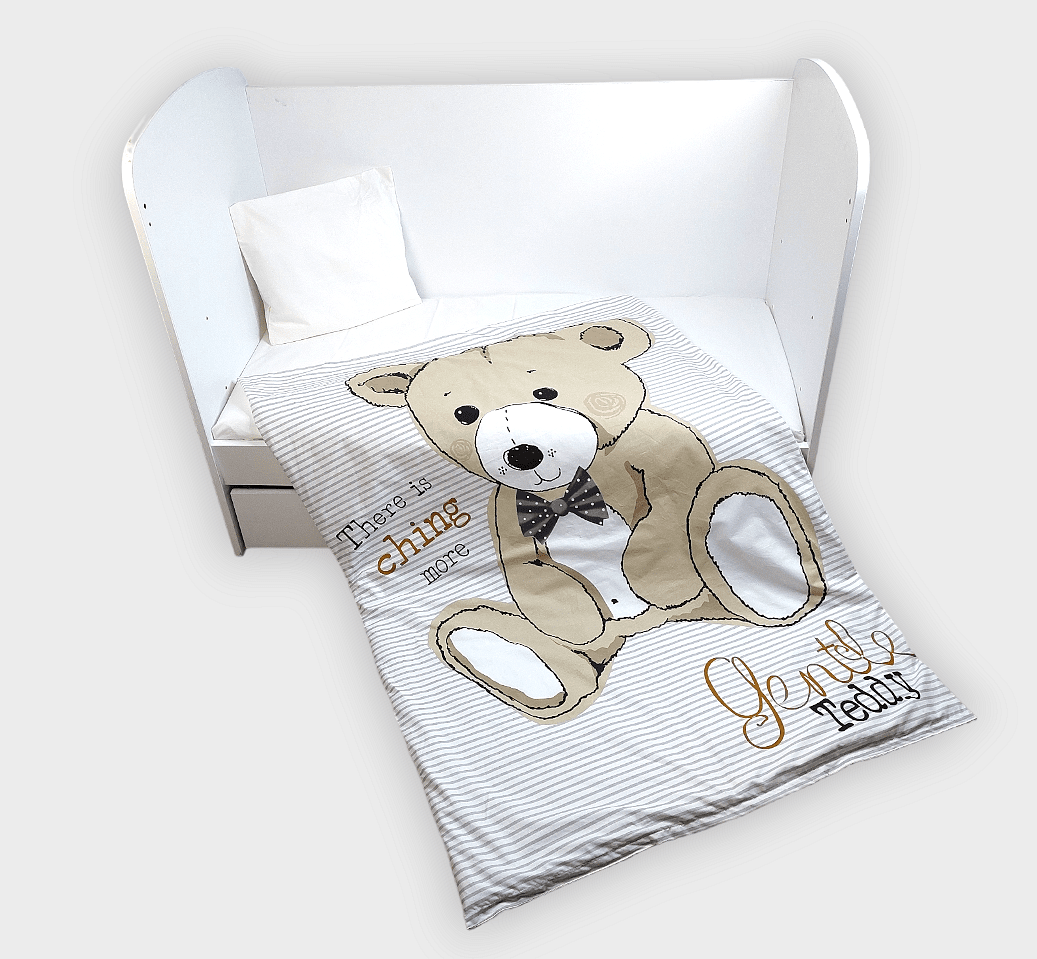 Rainy Βρεφικό σετ κλινοσκεπασμάτων 3 τεμαχίων 65х110 εκ. Αρκουδάκι με παπιγιόν
