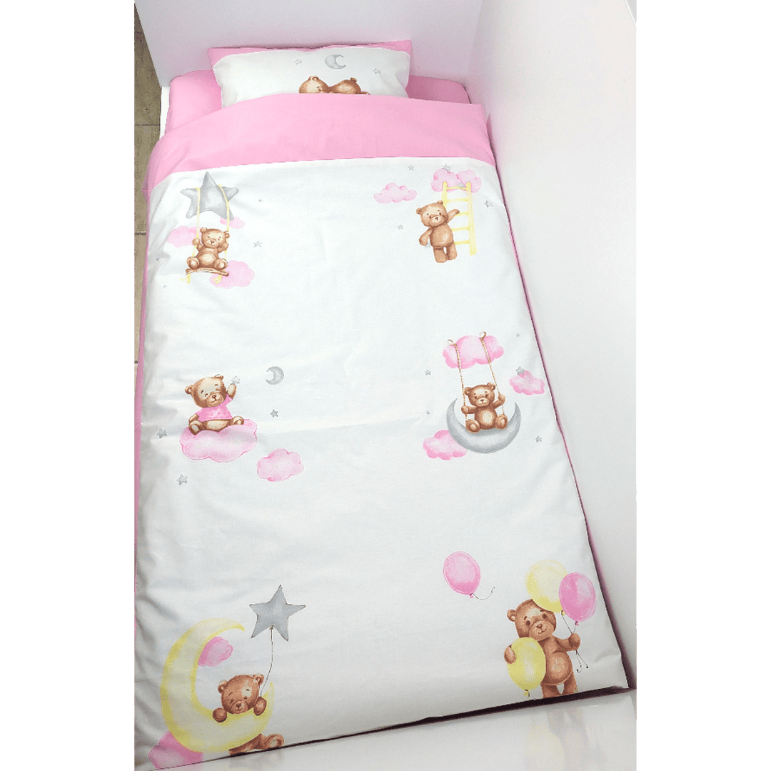 Rainy Βρεφικό σετ ύπνου 3 τεμαχίων Baby Bear One size ροζ