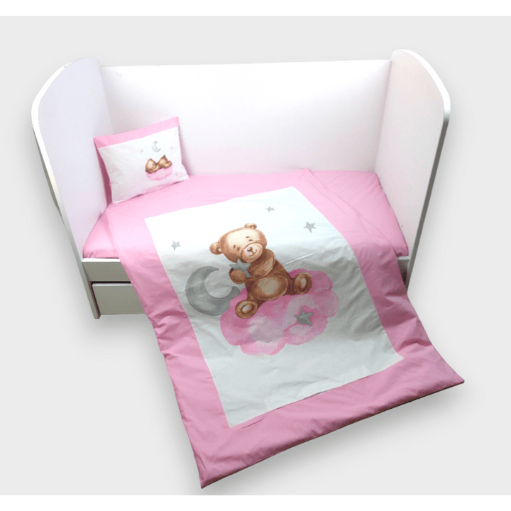Rainy Βρεφικό σετ ύπνου 5 τεμαχίων Baby Bear One size ροζ