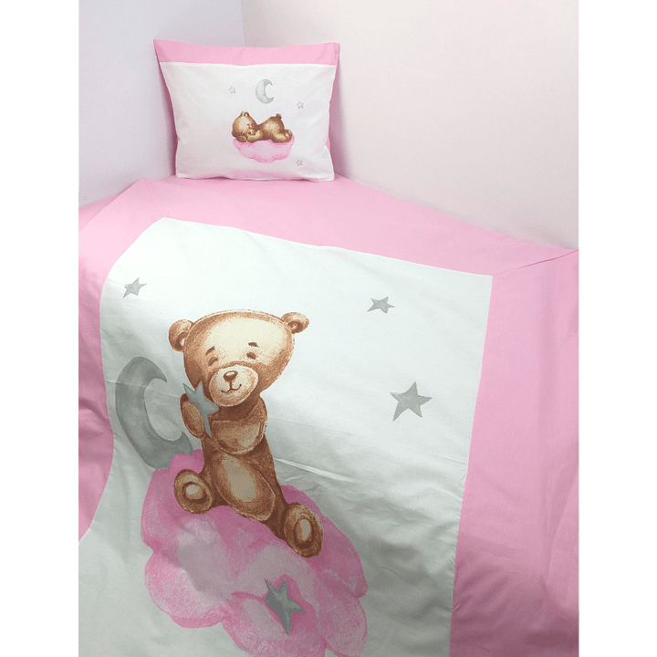 Rainy Βρεφικό σετ ύπνου 5 τεμαχίων Baby Bear One size ροζ