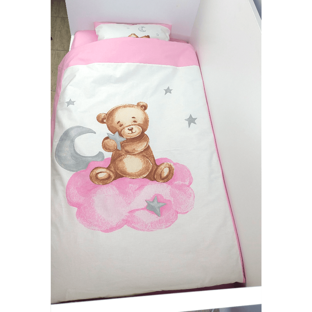Rainy Βρεφικό σετ ύπνου 5 τεμαχίων Baby Bear One size ροζ