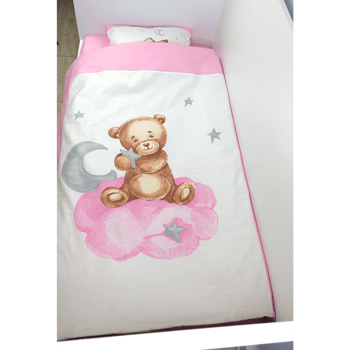 Rainy Βρεφικό σετ ύπνου 5 τεμαχίων Baby Bear One size ροζ