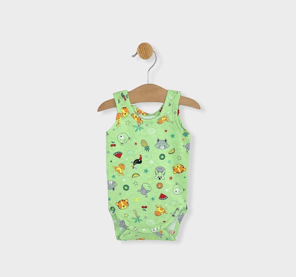 Rainy Βρεφικό αμάνικο κορμάκι Print green 56-86 εκ.