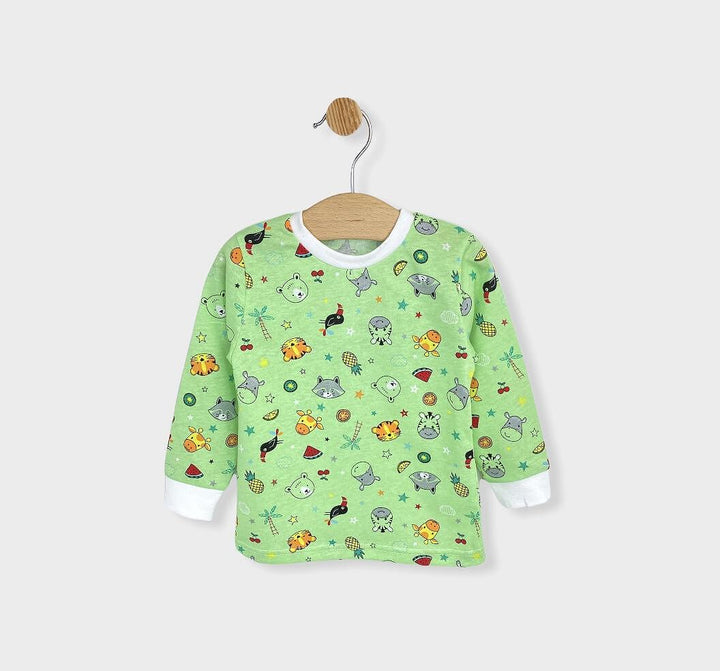 Rainy παιδική πιτζάμα με μακριά μανίκια Print green