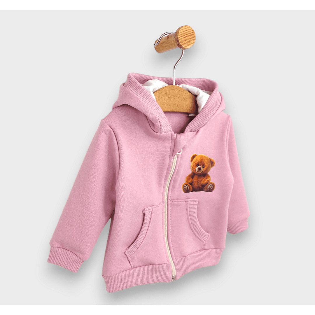 Rainy Παιδικό φούτερ Cute Bear 62-92 εκ. ροζ της στάχτης