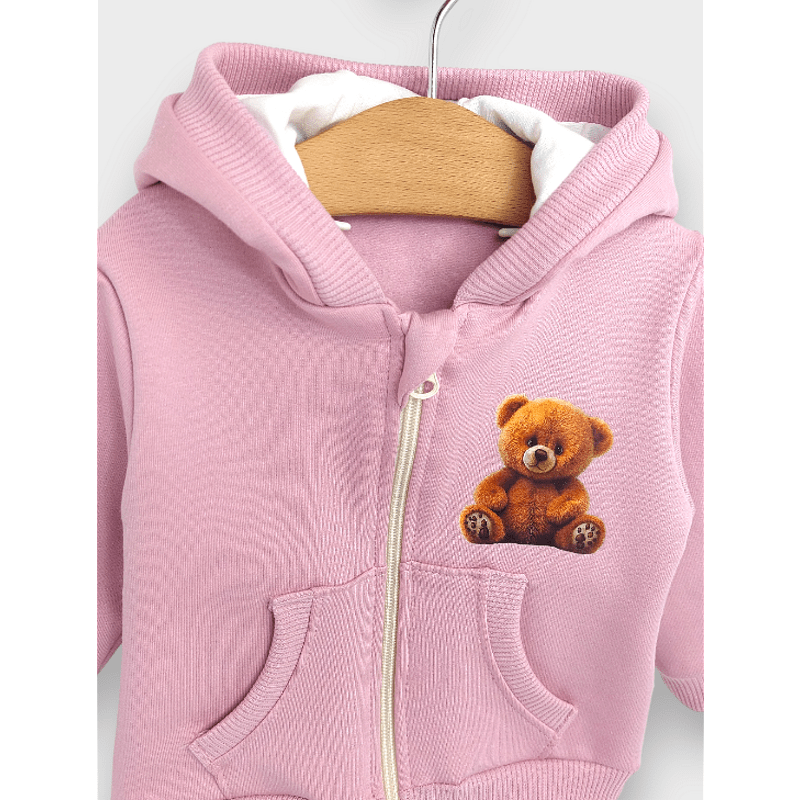 Rainy Παιδικό φούτερ Cute Bear 62-92 εκ. ροζ της στάχτης