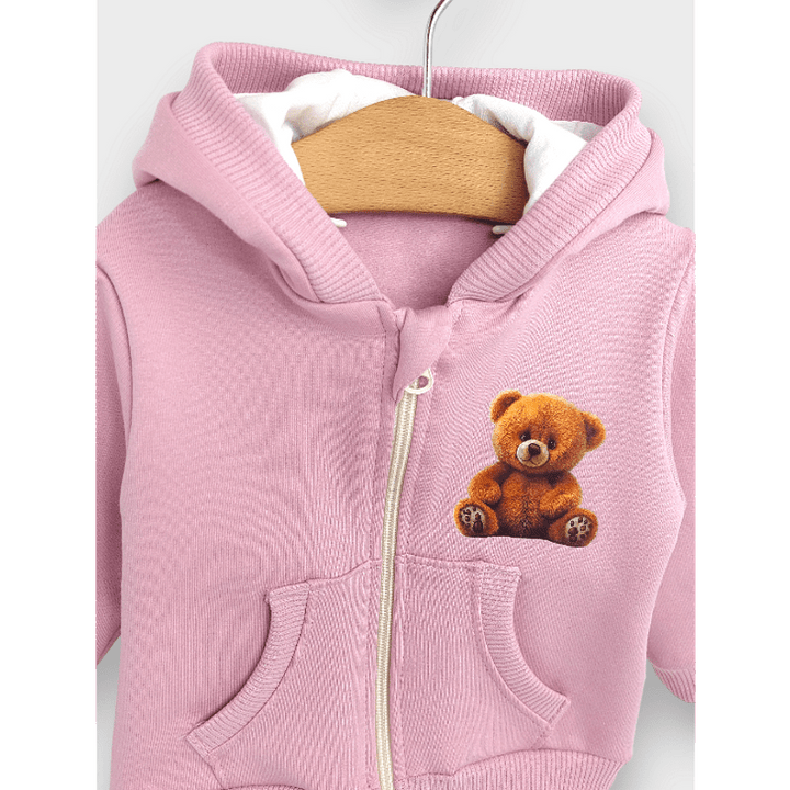 Rainy Παιδικό φούτερ Cute Bear 62-92 εκ. ροζ της στάχτης