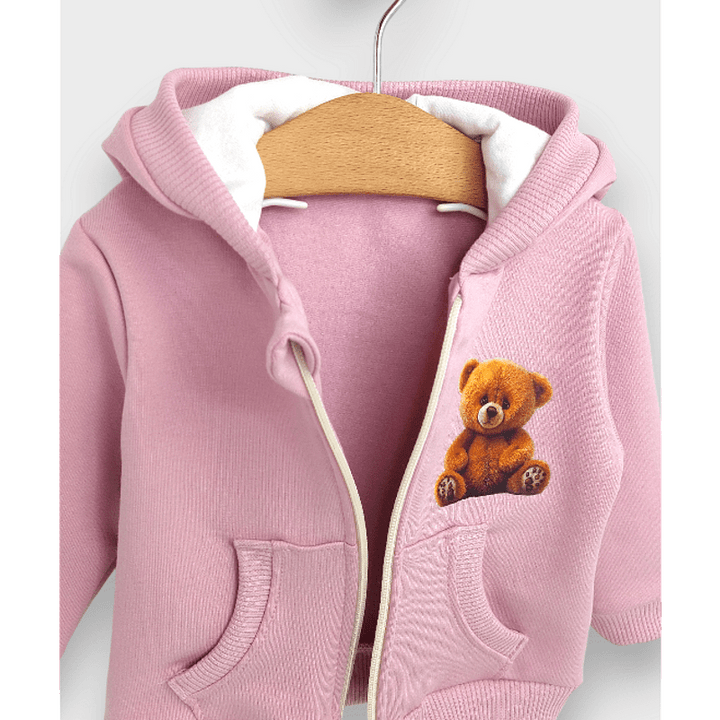 Rainy Παιδικό φούτερ Cute Bear 62-92 εκ. ροζ της στάχτης