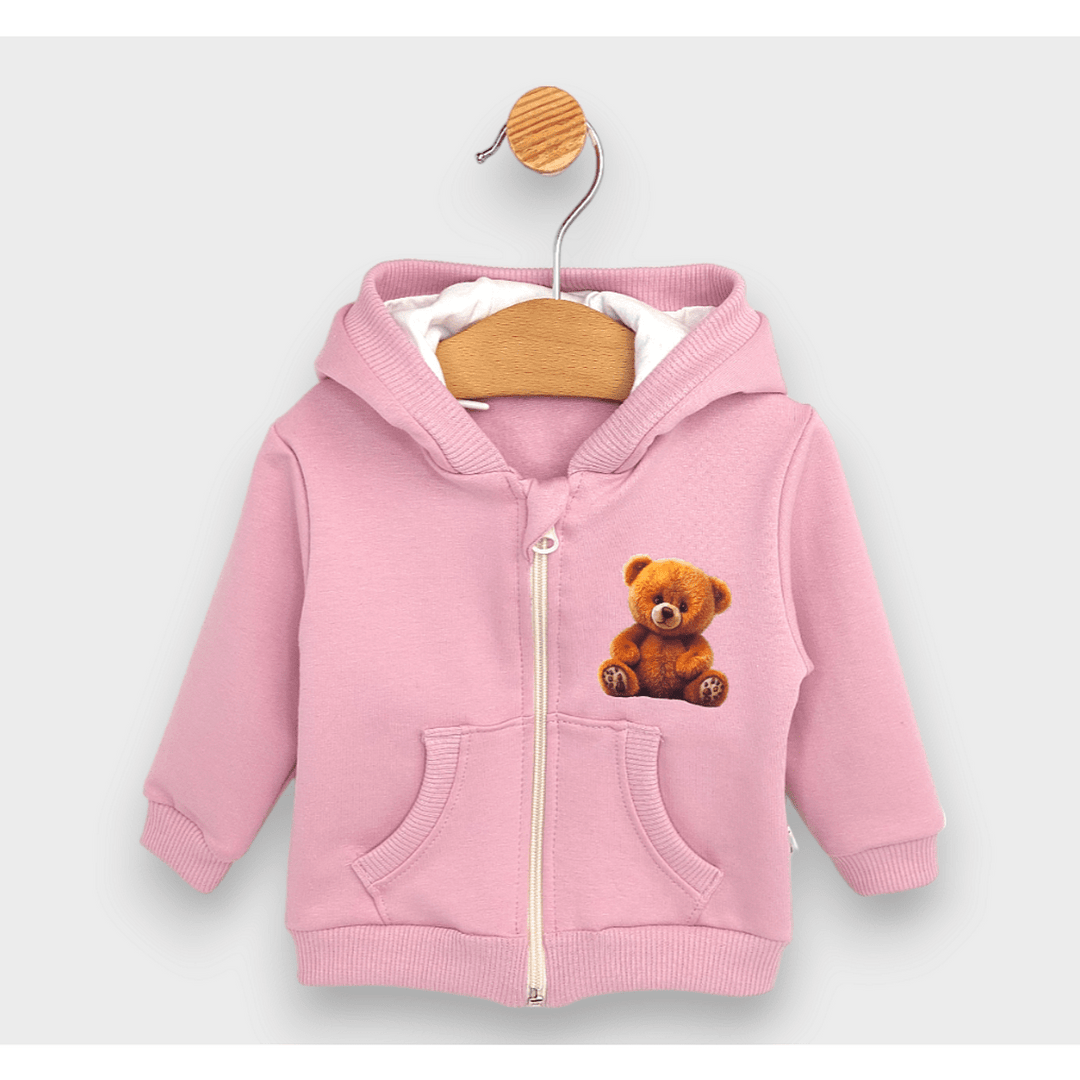 Rainy Παιδικό φούτερ Cute Bear 62-92 εκ. ροζ της στάχτης