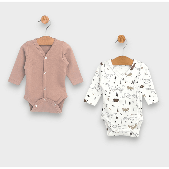 Rainy Σετ 2 κορμάκια 56 - 68 εκ. Αλεπουδάκια / αμυγδάλου