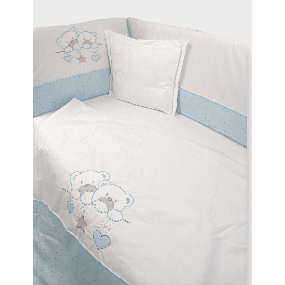 Rainy Προστατευτικό κάγκελου βρεφικής κούνιας 70х140 εκ. Αρκουδάκια με αστέρια μπλε