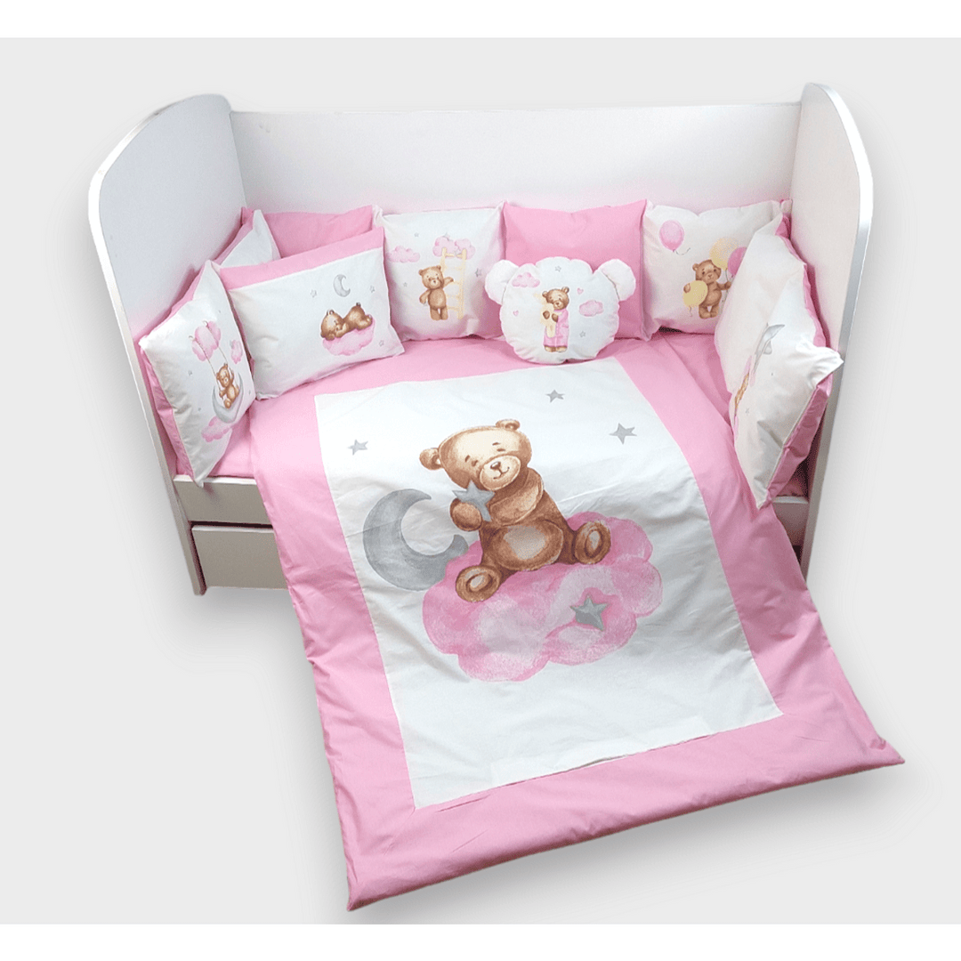 Rainy Обиколник за бебешка кошара Baby Bear One size розов