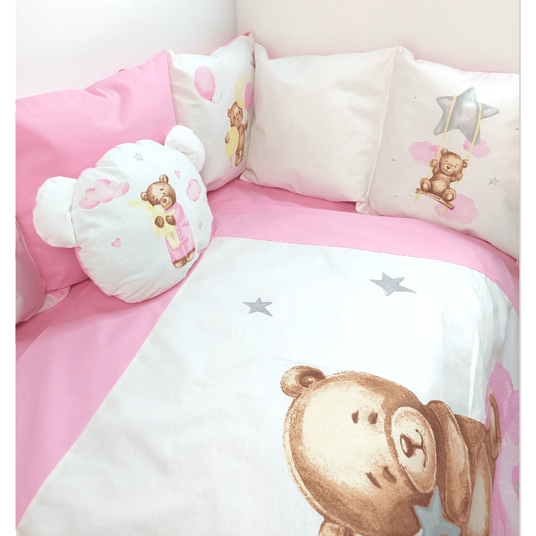 Rainy Обиколник за бебешка кошара Baby Bear One size розов