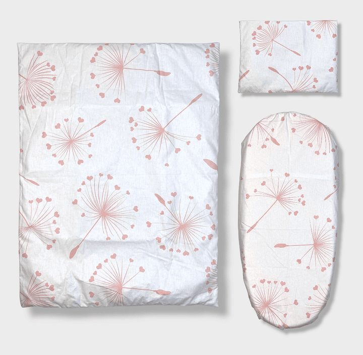 Rainy Σετ ύπνου για καρότσι 6 τεμαχίων Luxury Ροζ πικραλίδες